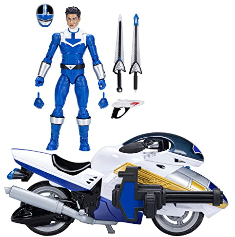 Power Rangers Lightning Collection, Time Force Ranger Blue 15 cm Figures with Moto Vector and Accessories, F5702, Multi-Colour