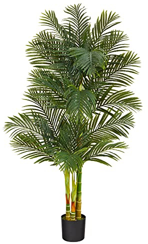 6 Triple Stalk Golden Cane Artificial Palm Tree