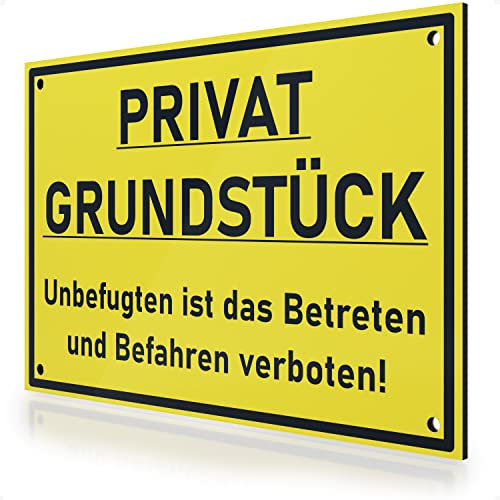 FLAGLY Premium Privatgrundstück Schilder 30x20cm aus 3mm Alu Dibond inkl. Bohrungen MADE IN GERMANY - stabiles Hinweisschild/Warnschild, wetterfest & UV-beständig