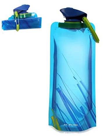 MAKACTUA Faltbarer Wasserflaschen 700ML Unisex Adult,Flexible Wiederverwendbare Wasserflasche zum Wandern, Abenteuer, Reisen