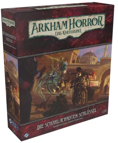 Fantasy Flight Games, Arkham Horror: LCG – Die scharlachroten Schlüssel, Kampagnen-Erweiterung, Expertenspiel, Kartenspiel, 1-4 Spieler, Ab 14+ Jahren, 45 Minuten, Deutsch
