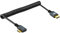 Twozoh Câble Mini HDMI vers HDMI Spiralé Coudé à Gauche, Câble Mini HDMI vers HDMI Spiralé 3D/4K 1080p étiré jusqu'à 1,5M