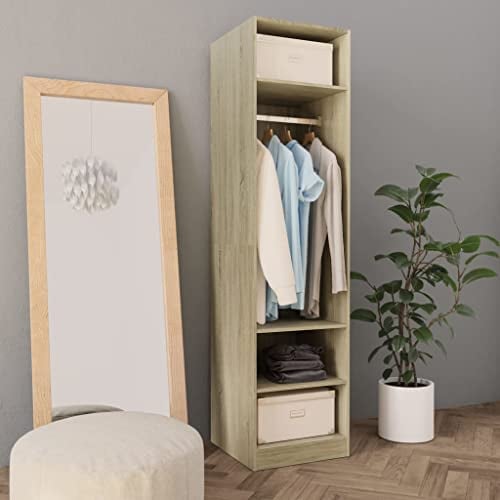INLIFE Kleiderschrank Sonoma-Eiche 50x50x200 cm Holzwerkstoff
