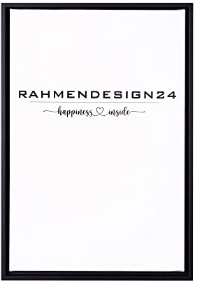 Rahmendesign24 Schattenfugenrahmen Oslo für Keilrahmenbilder und Leinwände 40x40 Schwarz (matt) Schattenfuge