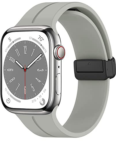 LEIXIUER Silicona Correa Compatible con Apple Watch 38mm 40mm 41mm 42mm 44mm 45mm 46mm 49mm,Pulsera Silicona para magnética para iWatch Ultra Series 10 9 8 7 6 5 4 3 SE