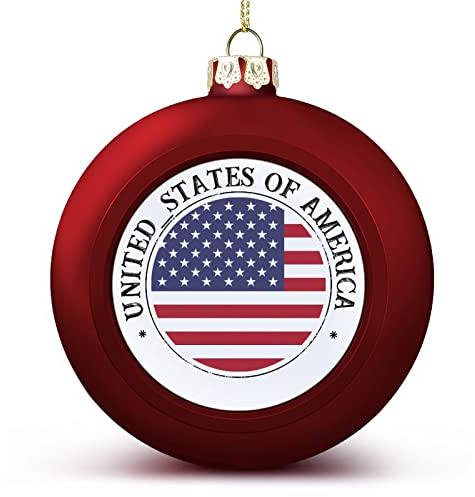 1 x Weihnachtskugeln Ornamente Vereinigte Staaten von Amerika Nationalflagge Weihnachtsdekoration Vereinigte Staaten von Amerika Baumkugeln für Urlaub Weihnachten Party Dekoration