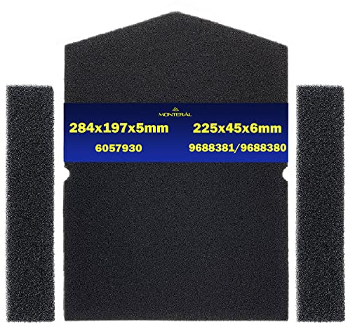 Juego de Filtro Esponja Secadora para Miele 6057930 + 9688381 9688380 Tiene el Tamaño 284 x 197 x 5 mm + 225 x 45 x 6 mm Filtros para Secadora Bomba de Calor con Garantía de 10 Años - Monteral