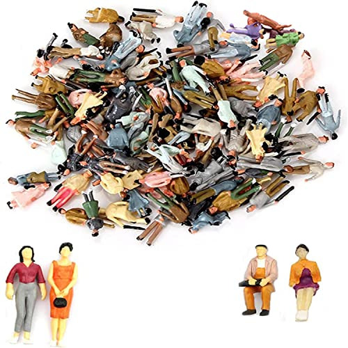 60 Pezzi Treno Modello Persone HO, Figure Dipinte Sedute, Personaggi in Miniatura in Piedi, Miniatura H0 Figure per Scene in Miniatura (1:87)