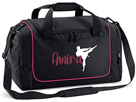 mamir home Sporttasche Kinder Jungen Mädchen mit Namen personalisiert, Kindersporttasche mit Sportmotiv in vielen Farben