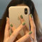 Short Square Matcha Green False Nails Glossy Pure Color Collection,24Pcs Full Cover Acrylic Stick on Nails with Jelly Glue for Women Girls Nails Art (Matcha Green)