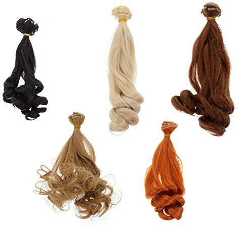 EXCEART 5st Puppe Perücke DIY Puppenhaare Puppenhaar Perücke Reihe Puppen Bjd Haarteil Puppen Haare Friseur Augen Für Handwerk Puppe Gerade Perücke Wurzel Hochtemperaturdraht Künstlich