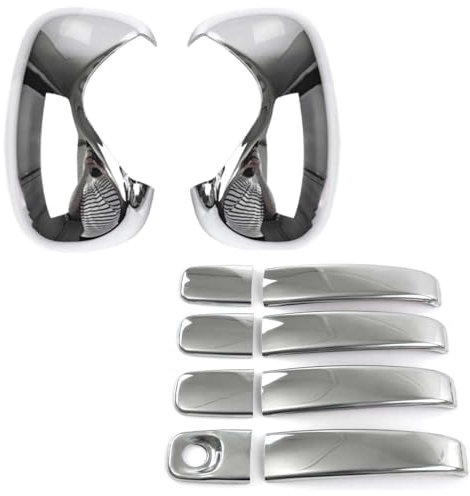 Robust 4 Pcs Door Handle Cover and Chrome Wing Mirror Covers for Nissan Primastar Vauxhall/Opel Vivaro Renault Trafic 2001-2014