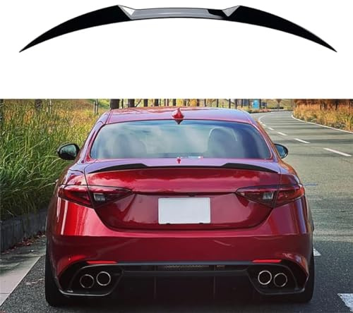 Spoiler Posteriore per Auto per Alfa Romeo Giulia 2015-2024,Spoiler Ali di Coda del Bagagliaio in ABS,Nero Lucido,Glossy Black