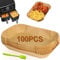 OMAREX Air Fryer Disposable Paper Liners, 100PC Liners for Ninja Air Fryer Dual, Airfryer Food Grade Accessories for AF300UK AF400UK, Salter, Tower and Other Dual Airfryer