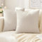 Slozzi 2er Set Samt Kissenbezüge Haushalt Dekokissen Dekorative Kissenhülle Weich Sofakissen für Sofa Schlafzimmer Wohnzimmer 45x45 cm Creme Weiß