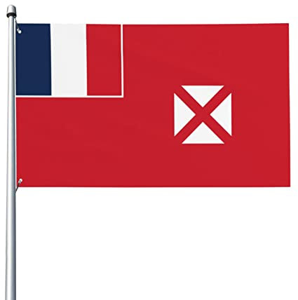 Aliment Drapeau de Wallis et Futuna - 9,5 x 1,5 m - Décoration de jardin - Bannière d'intérieur - Famille - Vacances - Tendance - Décoration de fête