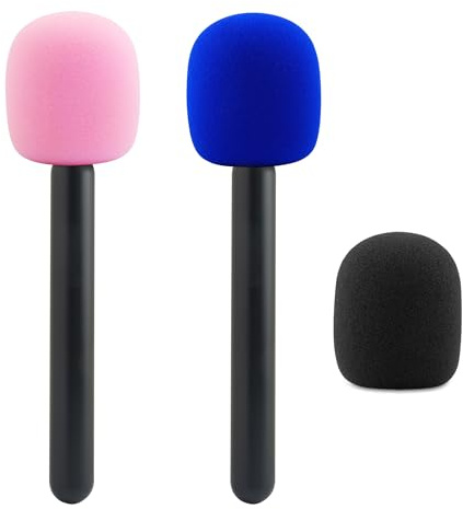 JCMOYUTY for DJI Mic Stand, Holder for DJI Mic 1/2, Handle for Rode Wireless GO II/ME/Pro Wireless Lav Microphone Interview GO Handheld Adaptor Stick Mount 2-Pack Adapter with 3pc Foam
