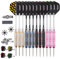 Turnart Dartpfeile Metallspitze -12 Stück 24 Gramm Profi Steel Darts Pfeile Dartpfeile Profi Dartpfeile Steel Set 12 Aluminium Schaft mit 24 Flights 20 Anti-Lose Gummiringe (Rosa)