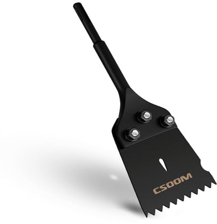 CSOOM Cincel de espátula SDS-Plus 275 x 125 mm, diseño dentado para quitar adhesivos para suelos, alfombras, linóleo, adhesivos para azulejos, azulejos de PVC y colores