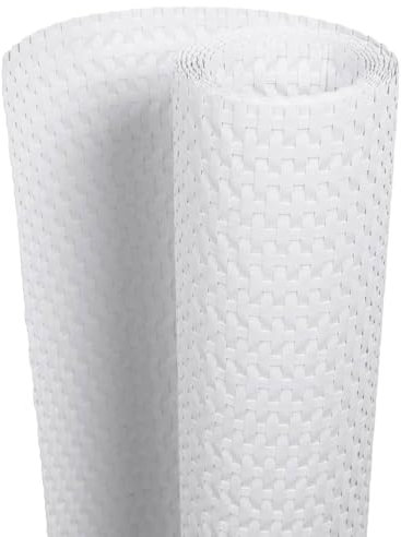 vidaXL Balkon Sichtschutz, Balkonbespannung Rattan-Optik, Sonnenschutz Windschutz für Terrasse Garten, Balkonverkleidung Balkonabdeckung, Weiß 500x90cm Poly Rattan