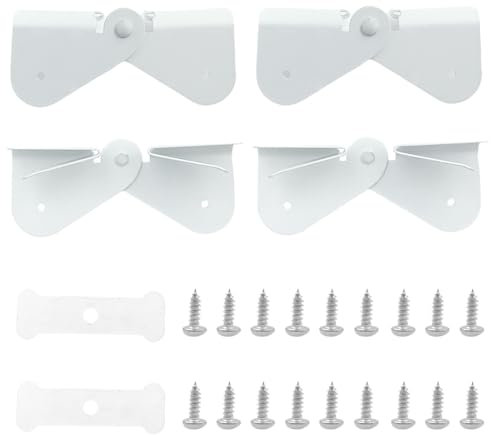 Cerniere con cerniera per grondaia, compatibili con 2 x 3, 3 x 4, 12,7 cm, 15,2 cm, ecc. Pluviale rettangolare o quadrato, grondaia (bianco, 4 pezzi)