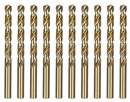 Lot de 10 forets à cobalt M35 HSS pour métal dur, acier inoxydable, 0,5 mm