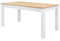 KHG Esstisch ausziehbar weiß Landhaus, Küchen-Tisch aus Holzwerkstoff weiß foliert, Deckplatte Holzoptik Asteiche foliert, 100kg belastbar, 160-215 x 75 x 90 cm (B/H/T)