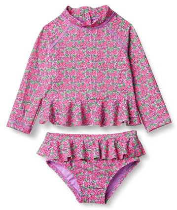 Amazon Essentials Set rashguard Bimba, Lilla Rosa Shocking Posey Floral, 6-9 mesi