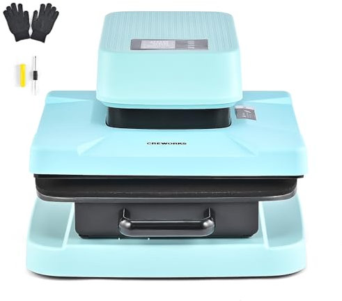 CREWORKS Autopress Presse à Chaud 38x38cm 1600W Automatique Machine de Presse a Chaud Textile Digitale Professionnelle 15x15'' Chauffage 250 ℃ pour T-shirts