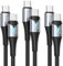 BLACKSYNCZE Câble USB C vers USB C [Lot de 3, 2M+2M+2M], 60W PD Cable USB C Charge Rapide Nylon Câble USB Type C pour iPhone 16/15 Pro Max, MacBook Air, Pad Pro, Samsung Galaxy S23, Huawei, Pixel 7
