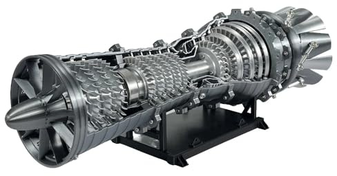ENGINEKITOR GE-J79 Turbojet Engine Model Kit 1:24 Scale – Fighter Jet Engine Model with LED Lighting, Variable Speed Control, 3D Printed PLA, DIY Aircraft Engine for Hobbyists & Collectors
