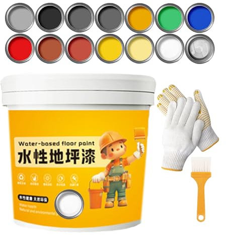 XIRUJNFD Waterproof Water-Based Epoxy Floor Paint, 300G 1/2/3Pcs Quick-Dry Anti-Slip Water-Based Floor Paint, Water-Based Garage Floor Paint, Concrete Floor Paint (3,Primer)