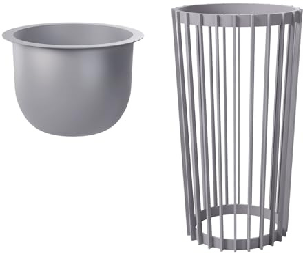 MELTOM Blumenkübel Blumentopf Pflanztopf Rund Dekorativ Ständer Plastikständer (Platin, XXL Topf + XXL Ständer)