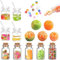 Miniatur Wichtel Zubehör,1:12 Puppenhaus Obst Glas und Trinken Set,Miniatur Fruchtscheiben Glasflasche,Miniatur Süßigkeitenglas,Miniatur Lebensmittel Puppenhaus,Miniatur Puppenhaus Zubehör