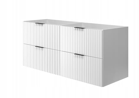 RODAN Waschbeckenunterschrank mit 2 Soft-Close Schubladen | Moderner Hängeschrank unter Waschbecken, Badezimmer Unterschrank ohne Waschbecken 46x120x57 cm, Badunterschrank Weiß