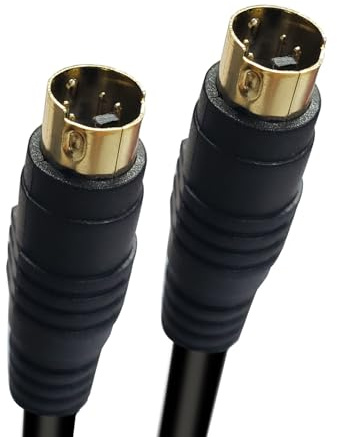 HTDYOO S Video Cable, S-Video Cable 4 Pin Connector Male to Male Gold Plated Compatible with DVD Player, Home Theater, DSS Receivers, VCRs, DVRs/PVRs - 3.28FT