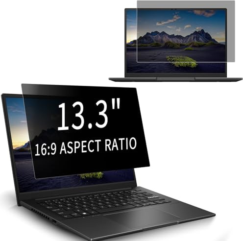 HinZann Laptop Privacy Screen 13.3 Inch for 16:9 Aspect Ratio, Removable | Anti-Spy Computer Screen Protector, Anti Blue Light, Anti Glare, Laptop Privacy Filter for Lenovo HP Dell Acer Asus ThinkPad