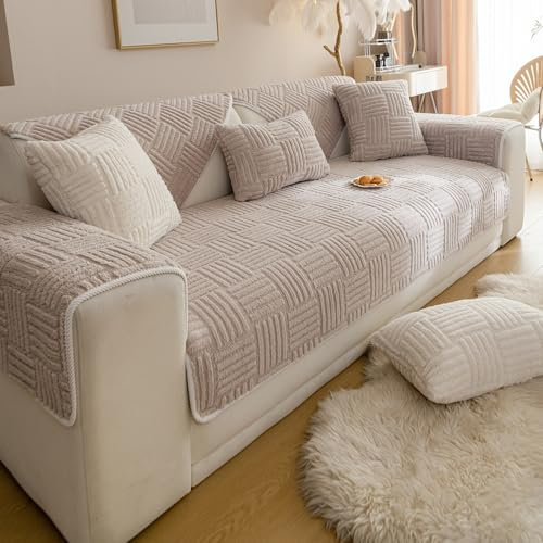 Anti Slip Sofa Cover with L Shape Corner Protector Stain Resistant Couch Cushion Dog and Cat Scratch Guard