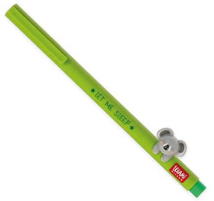 LEGAMI - Stylo gel avec animal décoratif Lovely Friends, thème Koala, évite de rouler, encre noire, animal amovible et recombinable, pointe 0,5 mm