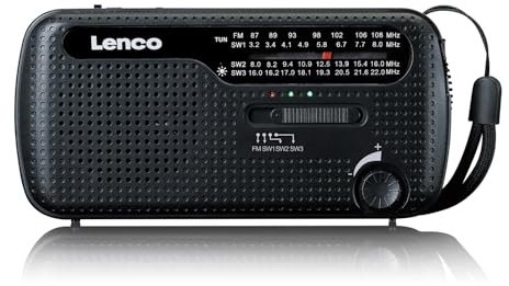 Lenco MCR-113BK - Radio portátil de Emergencia con manivela
