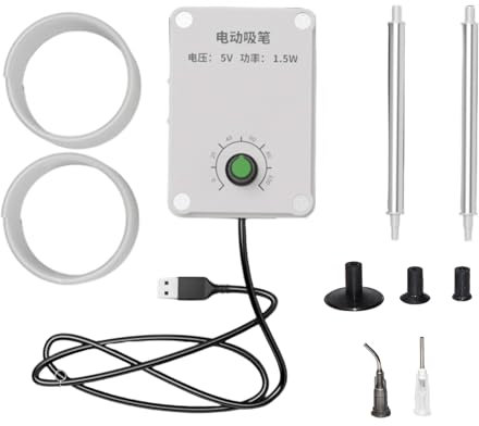 TSMORY Elektrischer Vakuum-Stift mit einstellbarer Saugkraft für IC-CPU-Chip mit USB-Netzteil 1/2/3/4 Saugnapf optional