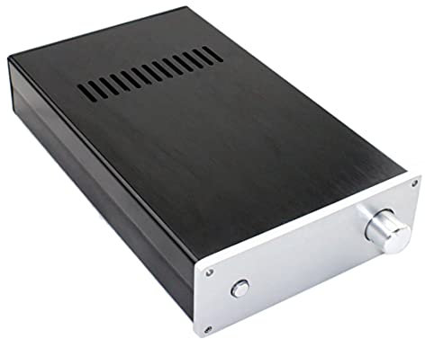 Fuhjythy Amplifier Housing,LM3886 All Aluminum Amplifier Chassis DIY Audio Amplifier Housing with Power Outlet