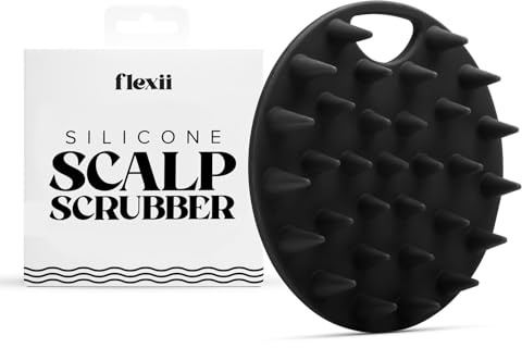 flexii Silikon Scalp Scrubber - Premium Kopfhautmassagegerät, Peeling-Kopfhautbürste, ergonomischer Griff, reduziert Schuppen und fördert das Haarwachstum für Männer und Frauen