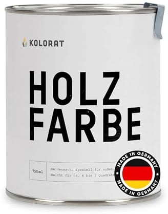 Kolorat® Holzfarbe, Weiß 750 ml | Made in Germany | Wasserbasiert, geruchsarm, wetterbeständig, langlebiger Holzschutz, für Holz im Außenbereich, einfache Anwendung