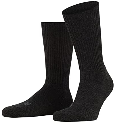 FALKE Unisex Socken Walkie Ergo U So Wolle Funktionsmaterial einfarbig 1 Paar, Grau Anthracite Melange 3080, 42-43
