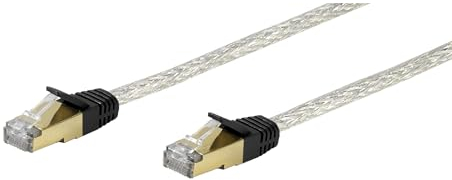 Vivanco Cat 6 Netzwerkkabel 1:1 verschaltet mit vergoldeten Kontakten und doppelt geschirmt, RJ45 Stecker 3.0 m transparent
