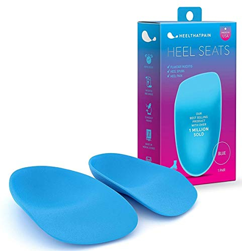 Heel That Pain Plantar Fasciitis Insoles | Heel Seats Foot Orthotic Inserts, Heel Cups for Heel Pain and Heel Spurs | Patented, Clinically Proven, 100% Guaranteed (Blue, Medium)