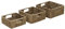 JVL Seagrass Square Storage Baskets with Inset Handles, Set of 3