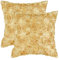 CaliTime Kissenbezüge Kissenhülle 2 Stück Kissenbezüge Dekokissenbezüge Schalen für Couch Sofa Zuhause Solide Stereo Rosen Floral 45cm x 45cm Soft Gold