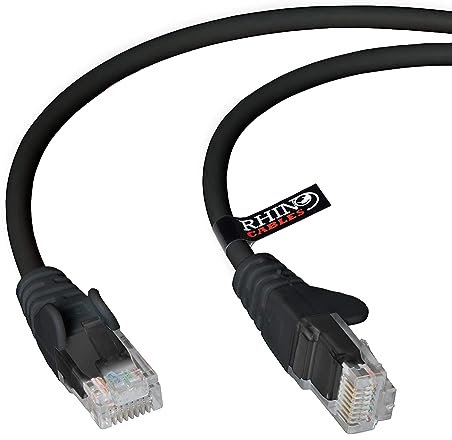 rhinocables CAT 5e High-Speed Ethernet Cable - Reliable LAN Network RJ45 Cable for Fast Internet & Data Transfer | Durable WiFi Broadband Cable for Gaming & Streaming, (40m, Black, Pack of 1)